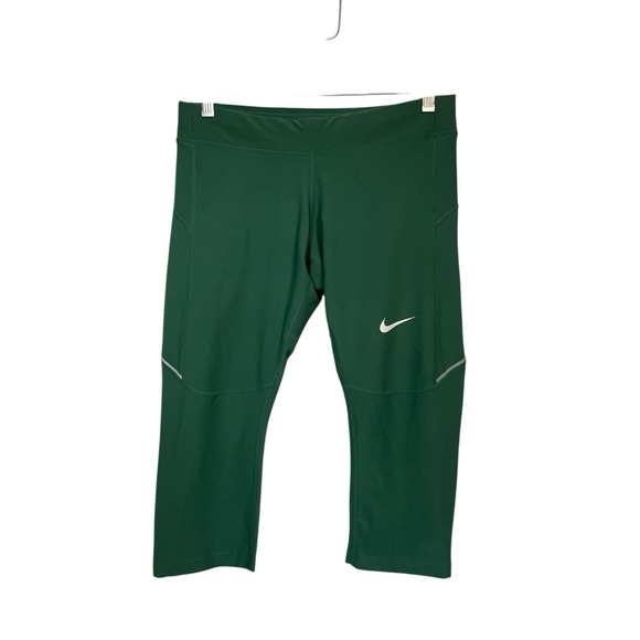 Nike Pants - Nike Dri-FIT Running Crop Leggings Womens Green Athletic Activewear Womens Med